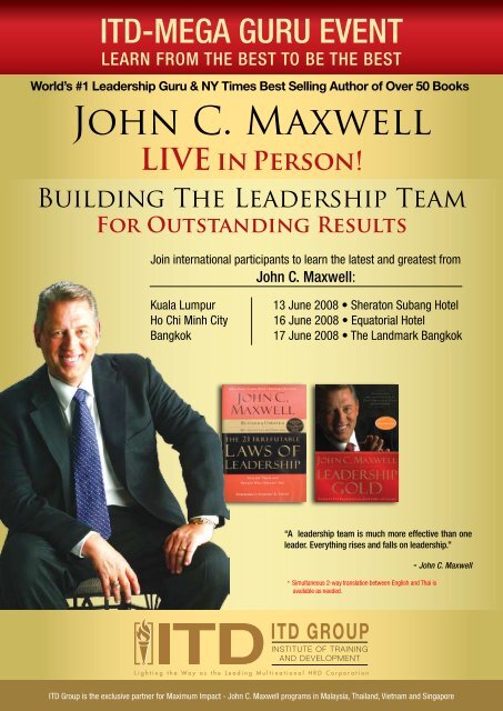 John C. Maxwell - ITD GROUP - Institute of Training and Development