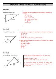 exercices sur le théorème de pythagore - CAPES de Maths
