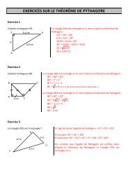 exercices sur le thÃ©orÃ¨me de pythagore - CAPES de Maths