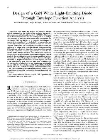 Design of a GaN White Light-Emitting Diode Through Envelope ...