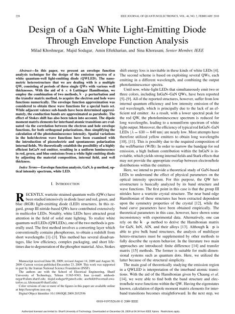 Design of a GaN White Light-Emitting Diode Through Envelope ...