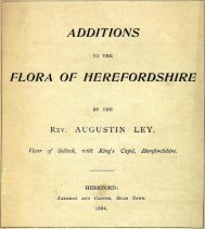 Additions to the Flora of Herefordshire