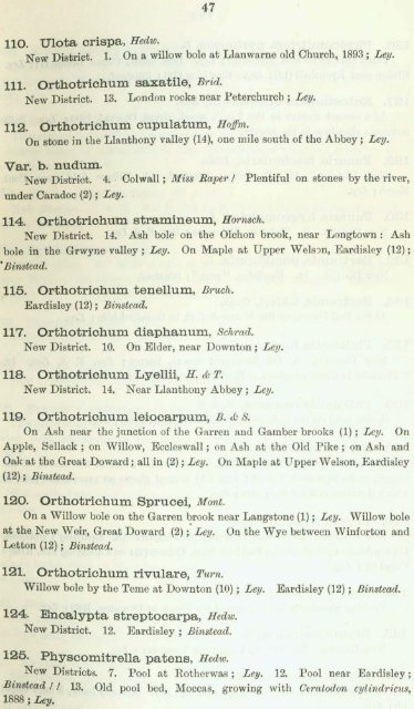 Additions to the Flora of Herefordshire