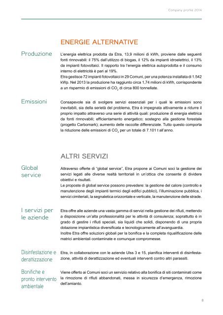 Company profile 2013 - Etra Spa
