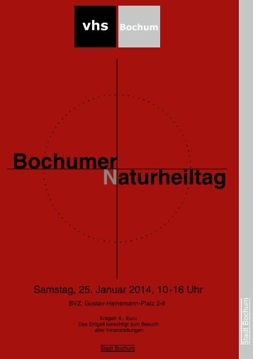 Das Programmheft zum 16. Bochumer Naturheiltag