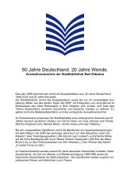 60 Jahre Deutschland. 20 Jahre Wende. - Bad Oldesloe