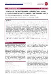 Phytochemical and pharmacological evaluations of Polygonum ...