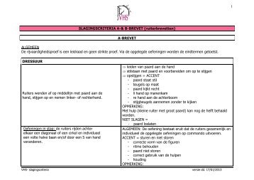 Slagingscriteria A- en B-brevet - VLP