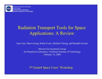 Radiation Transport Tools for Space Applications: A Review - X-ray ...