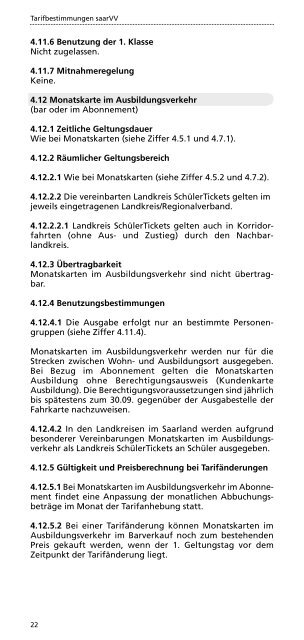 Tarifbestimmungen und Beförderungsbedingungen - Saarland-tarif.de