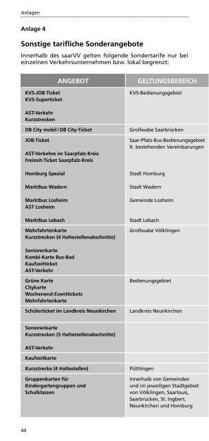 Tarifbestimmungen und Beförderungsbedingungen - Saarland-tarif.de