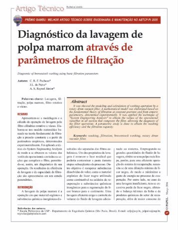 Artigo TÃ©cnico - Diagnostico de lavagem de polpa ... - Revista O Papel