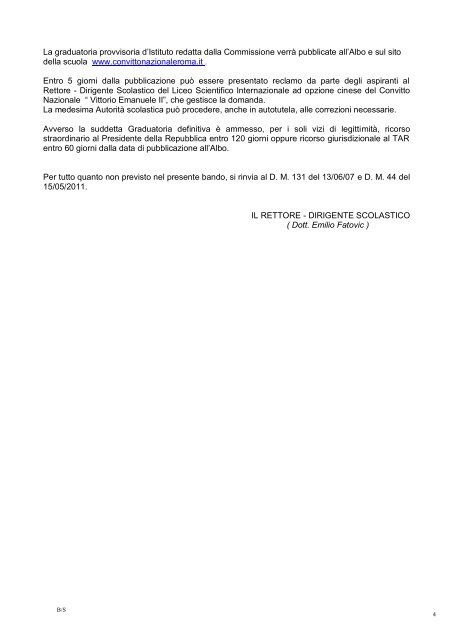 scarica il bando - Convitto Nazionale Vittorio Emanuele II