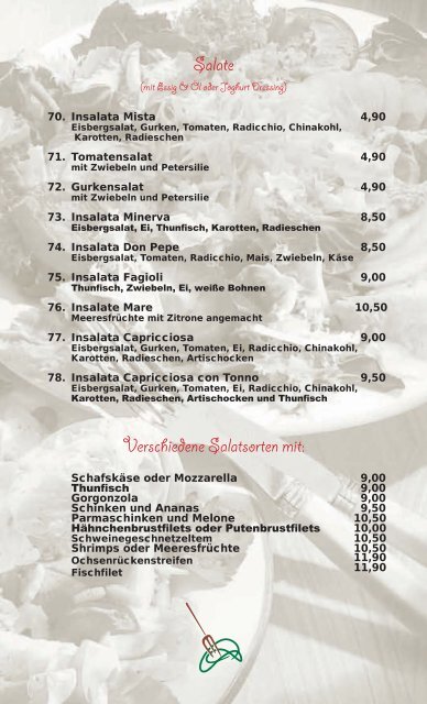 Speisekarte - Ristorante Da Antonio | Köln