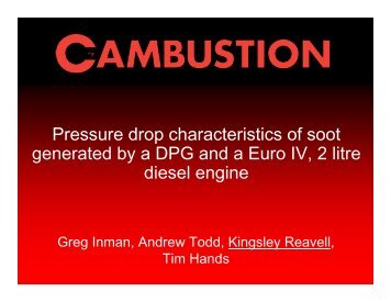 Pressure drop characteristics of soot generated by a DPG and a ...