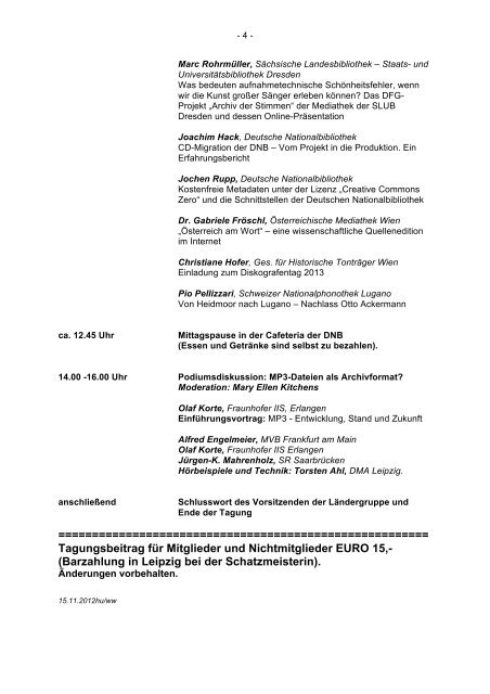 Programm - IASA-Ländergruppe Deutschland/Deutschschweiz e. V.