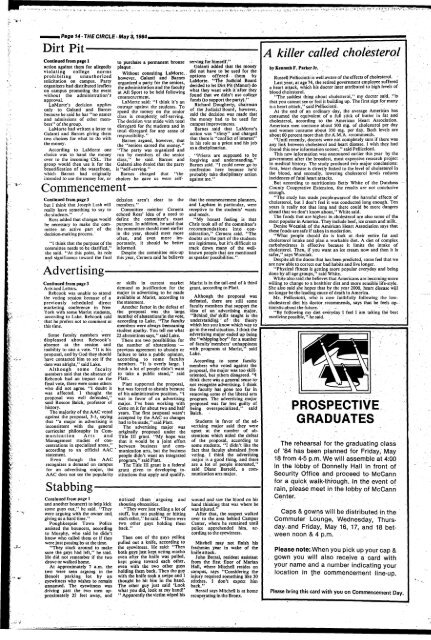 Vol. 29 No. 20, May 3, 1984 - James A. Cannavino Library - Marist ...