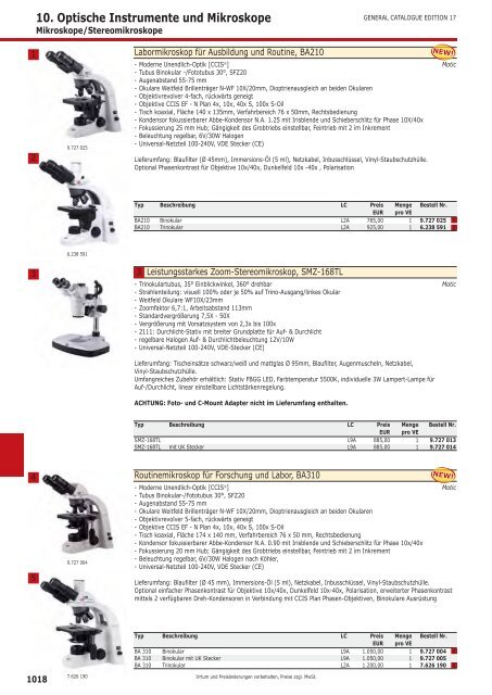 10. Optische Instrumente und Mikroskope Optische ... - Wies-Software