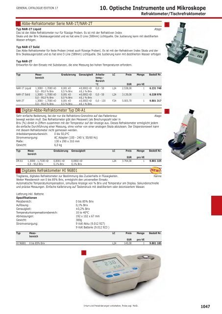 10. Optische Instrumente und Mikroskope Optische ... - Wies-Software