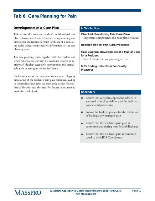 Checklist for Development of a Care Plan - Long-Term Care Best ...