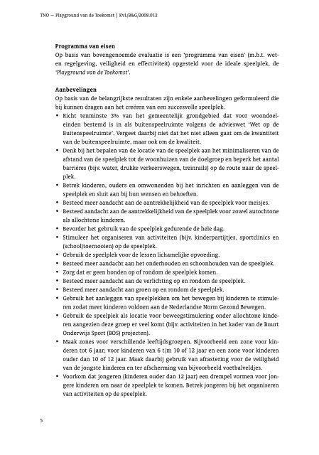 TNO rapport Playground van de toekomst (pdf-bestand - Kei