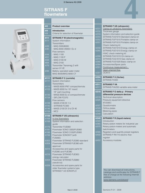 SITRANS F flowmeters - Industria de Siemens