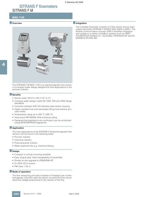 SITRANS F flowmeters - Industria de Siemens