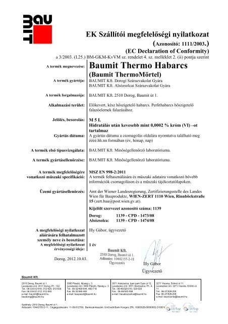 Thermo Habarcs - MNy - Baumit