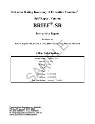 BRIEF -SR - Psychological Assessments Australia