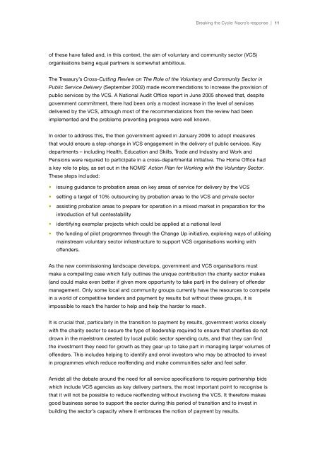 Nacro's response to Breaking the Cycle Green Paper