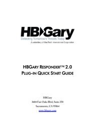 HBGARY RESPONDERâ¢ 2.0 PLUG-IN QUICK START GUIDE