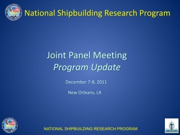 Joint Panel Meeting Program Update - NSRP