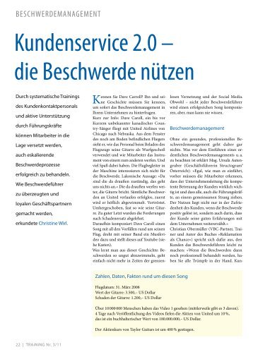 Kundenservice 2.0 – die Beschwerde nützen - Steiner Consulting