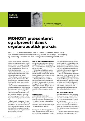 MoHost prÃƒÂ¦senteret og afprÃƒÂ¸vet i dansk ergoterapeutisk ... - UC Viden