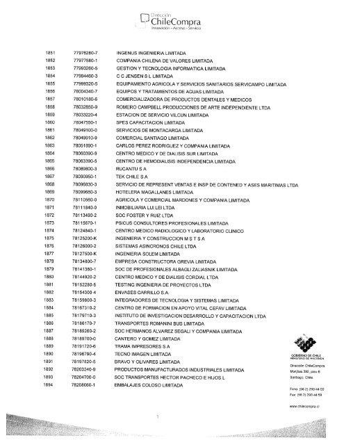 Resolución Proveedores Inscritos Marzo 2009 - Chileproveedores