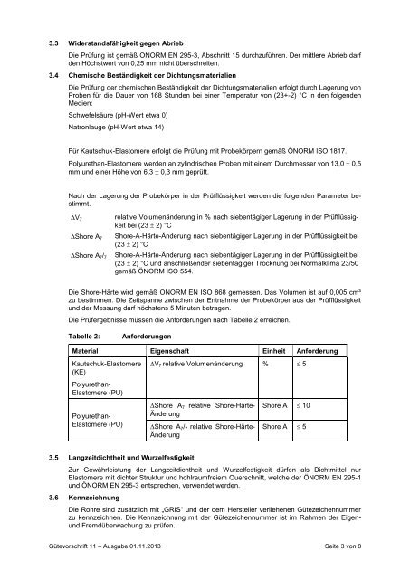 Spezielle Gütevorschrift für Steinzeug-Kanalrohre und ... - GRIS