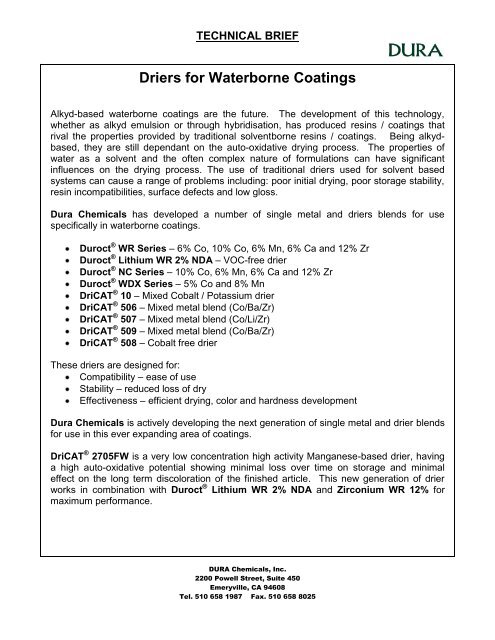 DURAL ALUMINUM ORGANIC COMPLEXES - Farbeundlack.de