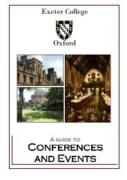 a guide to conferences and events - Exeter College - University of ...