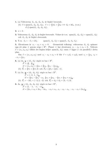 LinjÃ¤r algebra och geometri 1 fÃ¶r - Matematiska institutionen ...