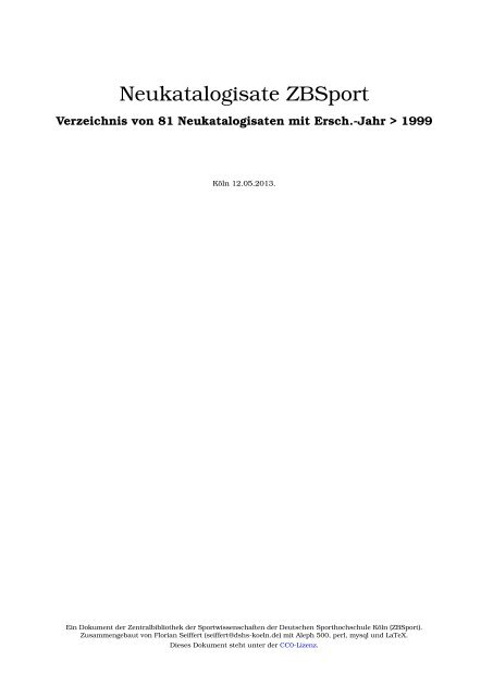 PDF Neukatalogisate 12. Mai 2013 - Zentralbibliothek der ...