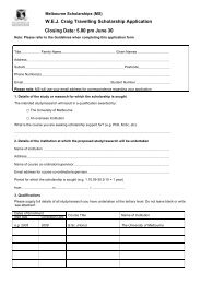 Application Form - Student Services - University of Melbourne