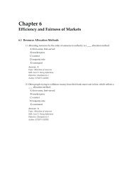Chapter 6 Efficiency and Fairness of Markets