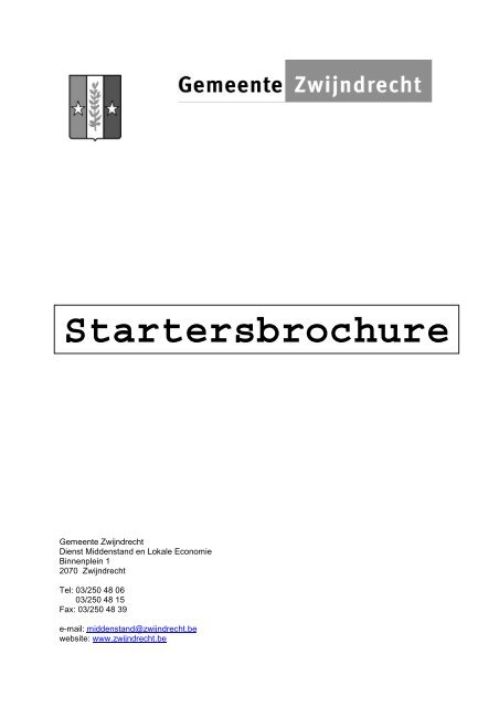 Startersbrochure - Gemeente Zwijndrecht