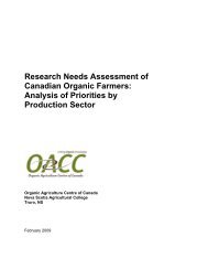 Research Needs Assessment of Canadian Organic Farmers ...