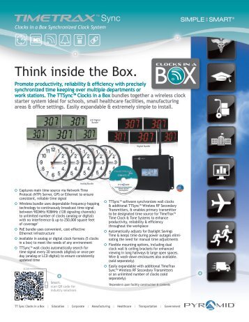 TimeTrax Sync Clocks in a Box - Pyramid Technologies