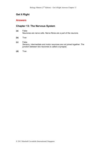 Get It Right Answers Chapter 1 - Marshall Cavendish Education