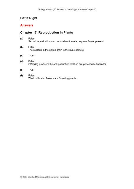 Get It Right Answers Chapter 1 - Marshall Cavendish Education