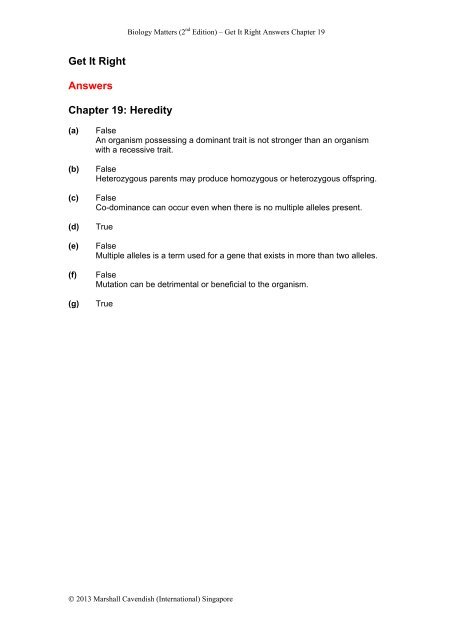 Get It Right Answers Chapter 1 - Marshall Cavendish Education