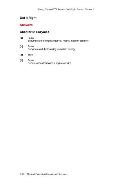 Get It Right Answers Chapter 1 - Marshall Cavendish Education