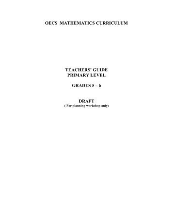 oecs mathematics curriculum teachers - VincyClassroom